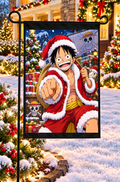 One Piece Monkey D. Luffy Christmas Garden Flag – 12" × 18"
