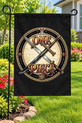 One Piece Crossed Swords Pirate Emblem Garden Flag – 12" × 18"