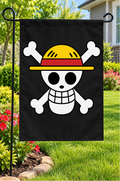 One Piece Straw Hat Jolly Roger Garden Flag – 12" × 18"