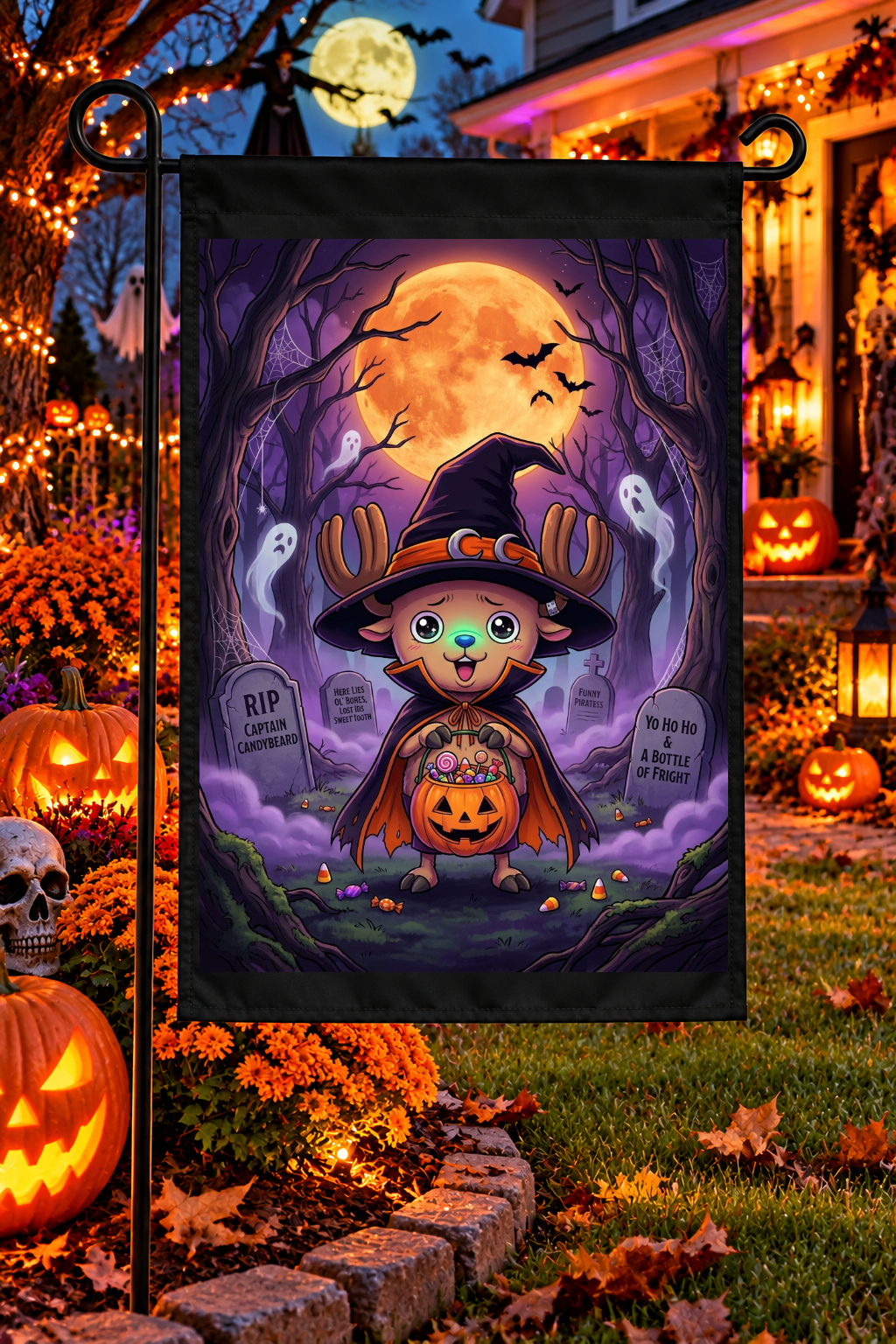 One Piece Tony Tony Chopper Halloween Garden Flag – 12" × 18"